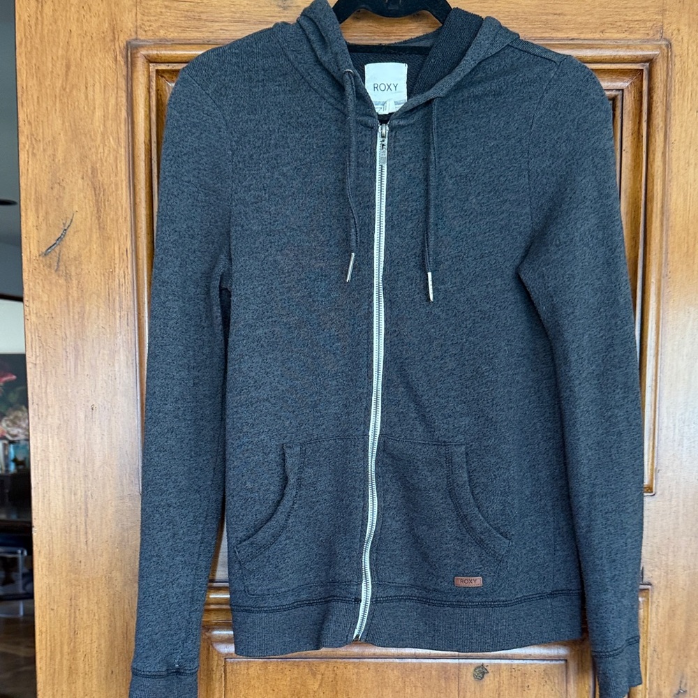 Roxy Women's Dark Gray Zip-Up Hoodie